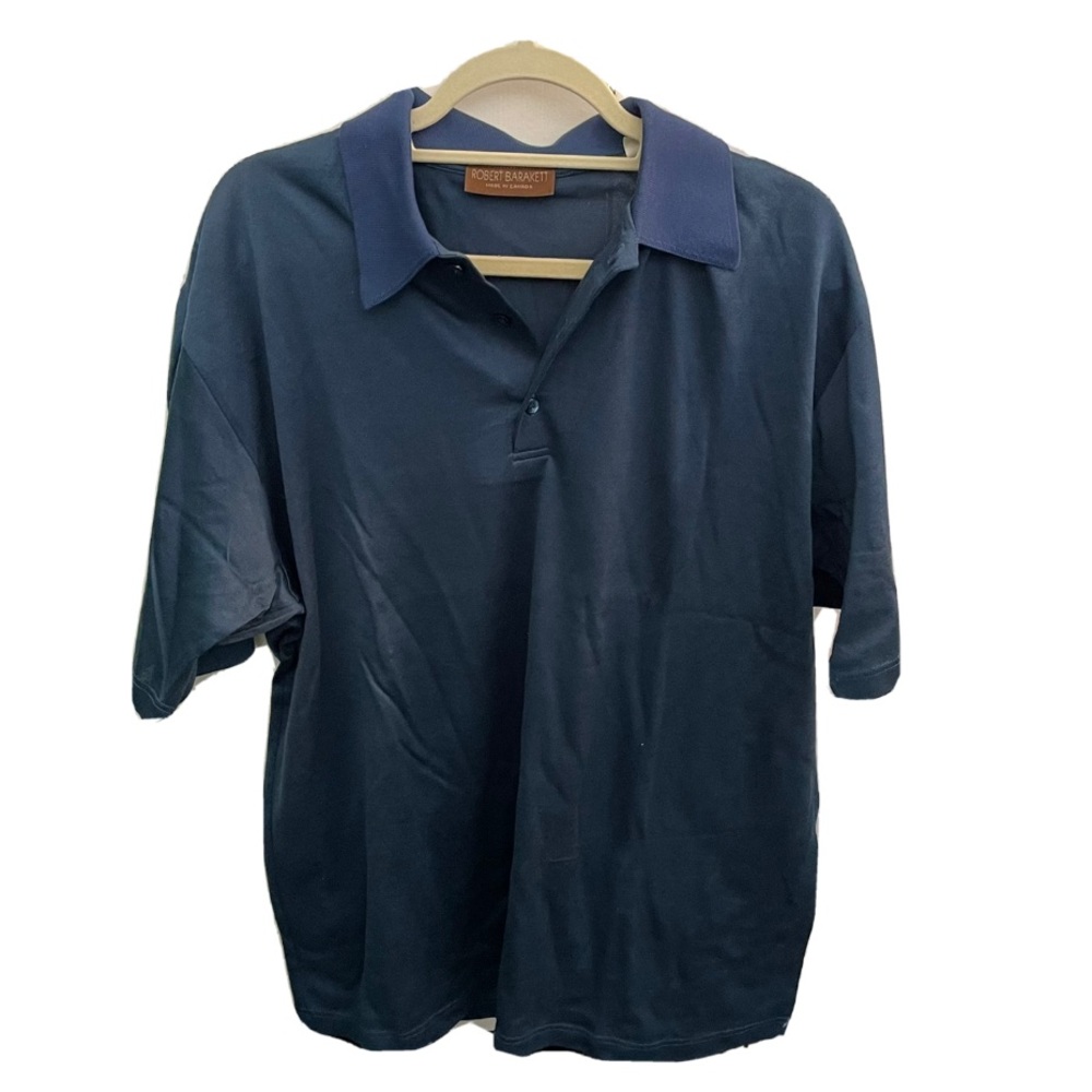 Robert Barakett Montreal L Blue Pima Cotton Polo Short Sleeve Tee T Shirt